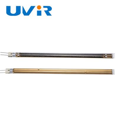 China Semi Gold Double Tube Carbon Infrared Heating Tube Medium Wave for sale