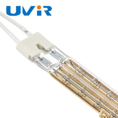 China Gold Coating Twin Tube Infrared Lamps , Industrial Heating Short Wave Infrared Lamp for sale