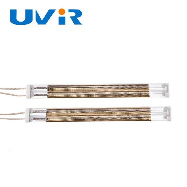Medium wave infrared heater lamp with gold reflector