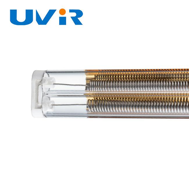 Infrared heating lamp in operation
