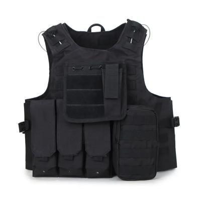 China 1000D Oxford Military And Police Equipment Black Molle Tactical Vest Plate Carrier for sale