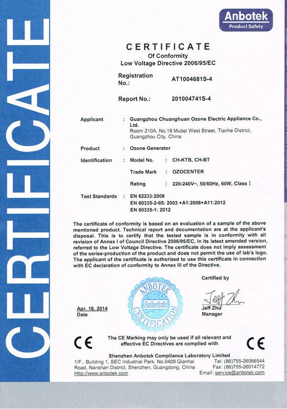 CE CERTIFICATE - Guangzhou OSUNSHINE Environmental Technology Co., Ltd