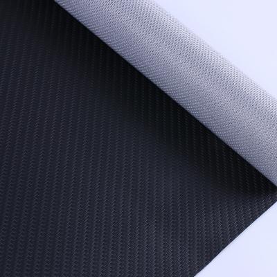 China 0.6mm PVC Synthetic Leather Embossed Woven Leather Pattern For Car Seat for sale