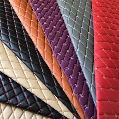 China Autofußmatte PVC Falsches Leder Material Diamant Stickerei PVC Schwammleder zu verkaufen