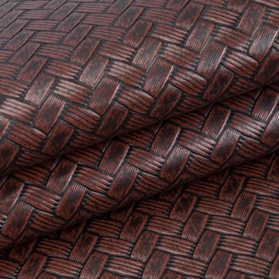 China 0.6mm Embossed Packaging Leather Faux Knitted PVC Leather Big Mat Weave for sale