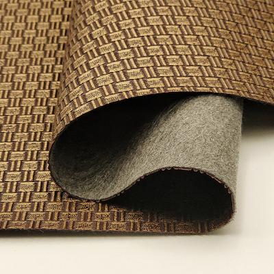 China Saco de embalagem Projetos de couro falso PVC tricô Tecido de latão antigo à venda