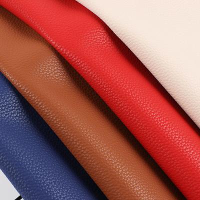 China Handbag Lychee PU Faux Leather Fabric Water Based Solvent Free PU Leather for sale