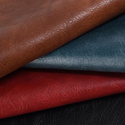 China Soft Bags Faux Leather PVC Elephant Grain Retro Vintage Leather Fabric for sale