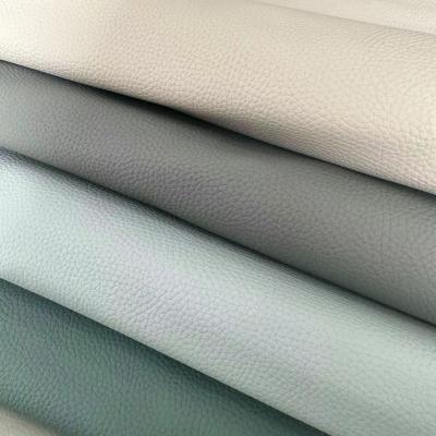 China Tejido de tapicería de cuero falso de PVC Lichi Sofá de PVC Cuero resistente a los arañazos en venta