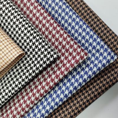 China Classic Houndstooth Faux Leather Fabric Bags PVC Printed Leather for sale