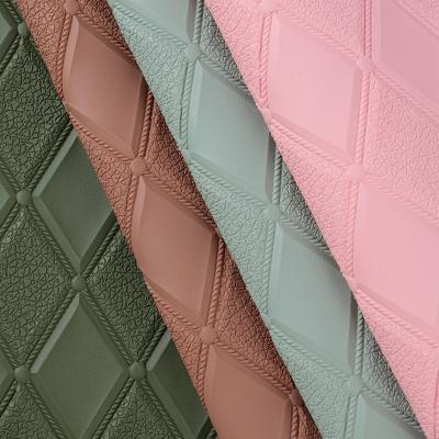 China Versatile PVC Bag Leather Diamond Plaid Soft Faux Leather Fabric Decorative for sale