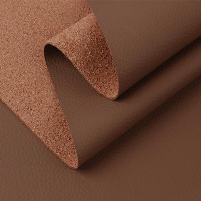 China Soft Cover Furniture Faux Synthetic Leather PVC Fabric Lychee Texture for sale
