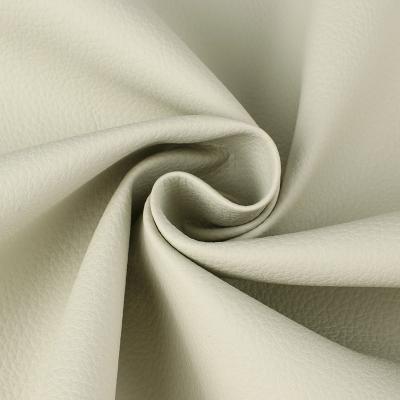 China Eco Friendly PVC Leather For Furniture French Terry Base Litchi Grain Leather for sale