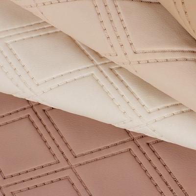Китай Soft Stitched Embroidered Diamond Woven Decorative PVC Faux Artificial Leather продается