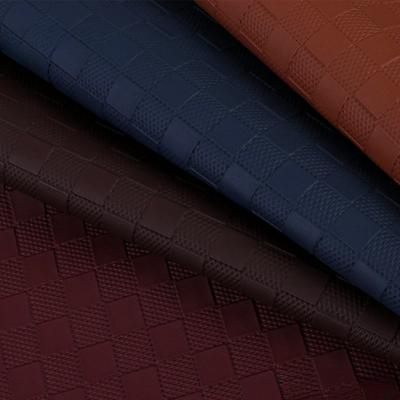 China Checkered PVC Faux Artificial Leather Bag Decorative Leather Fabric à venda