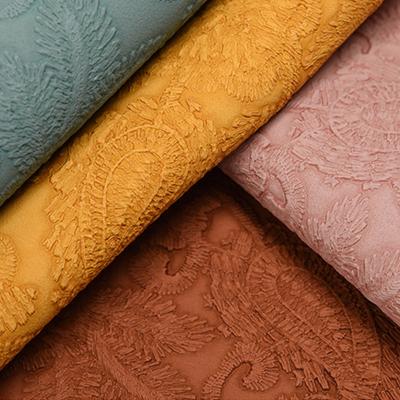 China 3D Retro Floral Embossed PVC Leather For Handbag Packaging Box Decorative Fabric Placemat Faux Leather à venda