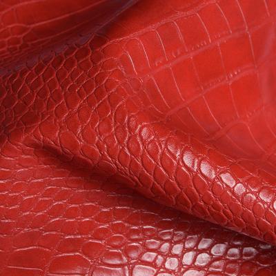 China Crocodile Embossed PVC Handbag Decorative Jewelry Box Packaging PVC Faux Leather Fabric for sale
