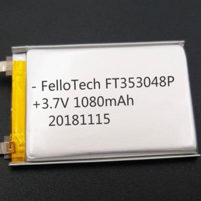 China 3.7V 1080mAh Ultra Thin Lithium Polymer Battery MSDS Certificate for sale