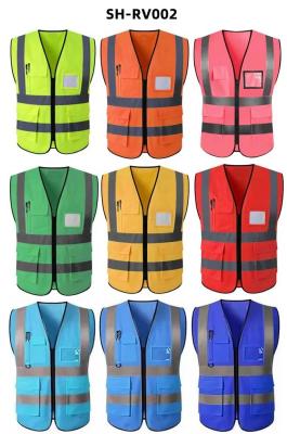 China Knitted Fabric Construction Custom Safety Vest High Visibility Jacket Clothing Reflectiv for sale