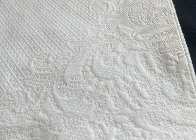 中国 白いジャカード生地ポリエステル白い綿のジャカード生地を離れた300gsm 販売のため