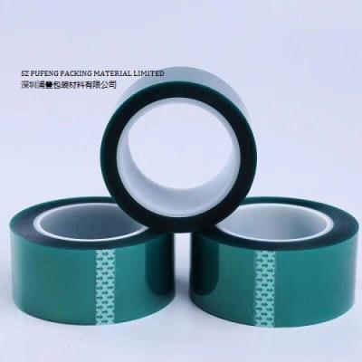 China PET 0.06mm High Temperature Masking Tape , Green Heat Resistant Silicone Tape for sale