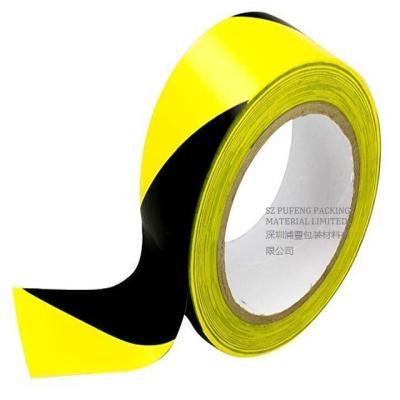 China 0.1mm-0.5mm PVC Black And Yellow Floor Marking Tape for sale