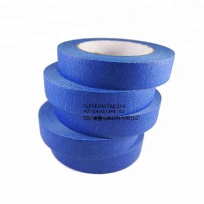 China Silicone Crepe Paper Blue Masking Adhesive Tape Heat Resisitance for sale