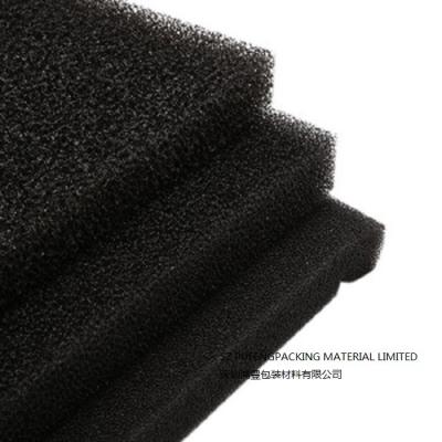 China Black RoHS Open Cell Foam Filter Material , 10 PPI Reticulated Polyurethane Foam Sheet for sale