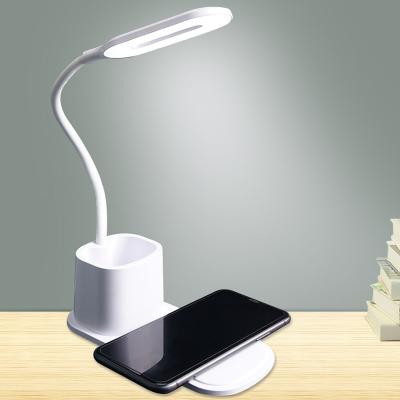 China Micro Input ABS 10W Adjustable Lamp Wireless Charger With Pen Holder for sale