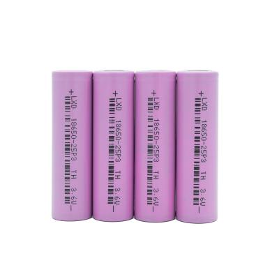 China 3C Max 3.6v 2500mah 18650 Lithium Ion Battery Lithium Cylindrical Cells for sale