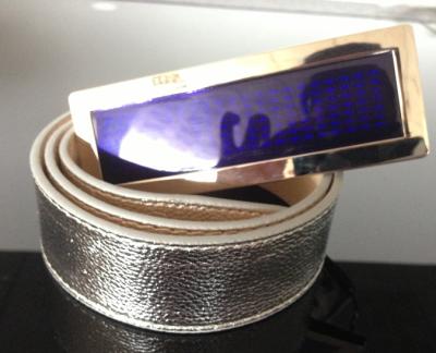 China Silver belt with Flashing LED message belt bucke for sale