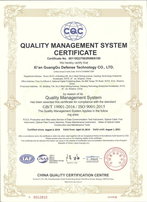 ISO9001:2015 - GUANGGU INC.