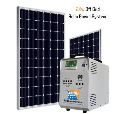 China Off Grid 2000W Solar Power Home Kits With 12V 200AH Battery for sale