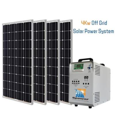 China AC 4000W Household Solar Power System With Crystalline Panel for sale