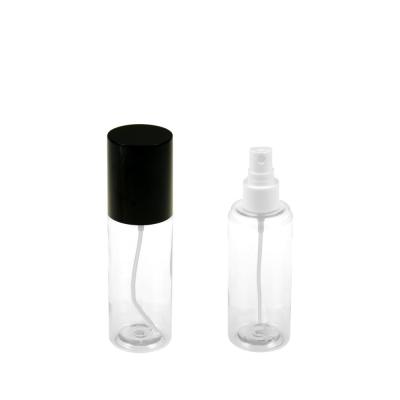 China 106mm Cylinder Flat Pet Bottle Big Cover 100ml Transparent Plastic Bottle for sale