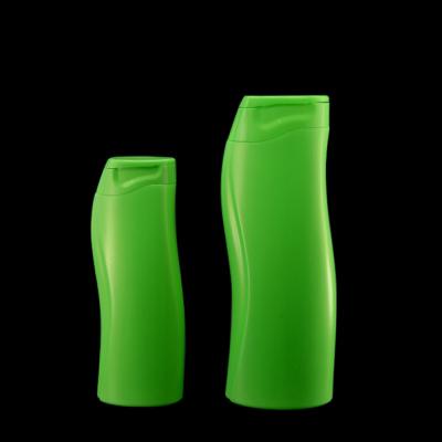 China 400ml Green Empty Shampoo Bottle Flip Top Shampoo And Conditioner Dispenser Bottle for sale