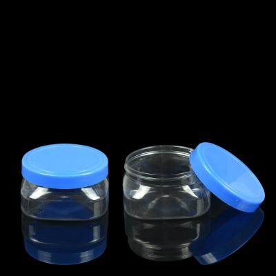 China Electroplating 100ml 500ml PET Jar Packaging PET Square Jars Deodorant Empty Containers for sale