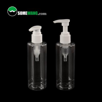 China 250ml Plastic PET Cosmetic Bottle Empty Lotion Flat Shoulder Bottle for sale