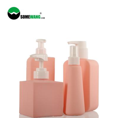 China 150ml 250ml 350ml 360ml PE Lotion Bottle Cosmetic Packaging With Soft Touch Material for sale
