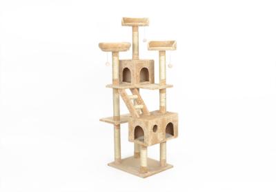 China Multi - Layer Cat Climbing Frame Luxury Beige / Grey Color For 4-5 Cats Available for sale