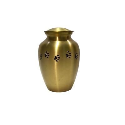 China Tamaño modificado para requisitos particulares profesional de cobre amarillo moderno del color de las urnas del animal doméstico cualquier logotipo disponible en venta