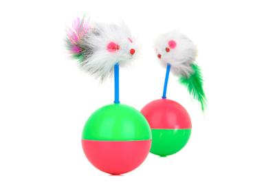 China Tumbler Shape Interactive Cat Ball , Cat Toy Moving Ball Funny Weight 50g for sale