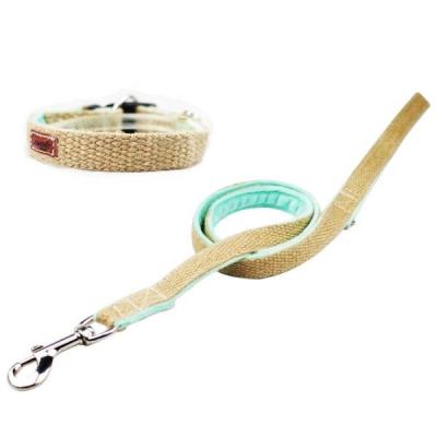 China Nature Hemp Collar And Leash Set , Dog Collar Leash Combo 100% Cotton Material for sale