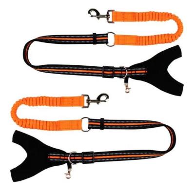 China Fashion Dog Collars And Leashes With Elastic Extended Retractable Nylon Braided Rope for sale