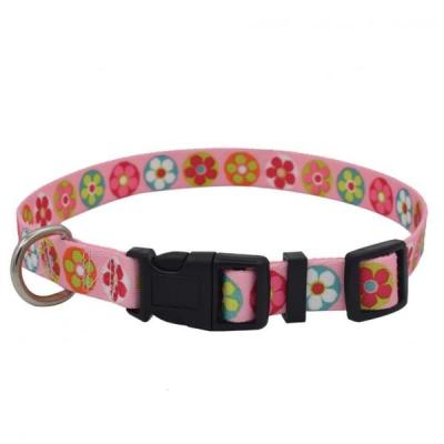 China Adjustalbe Personalized Nylon Dog Collar Easy Clean With Reflective Line for sale