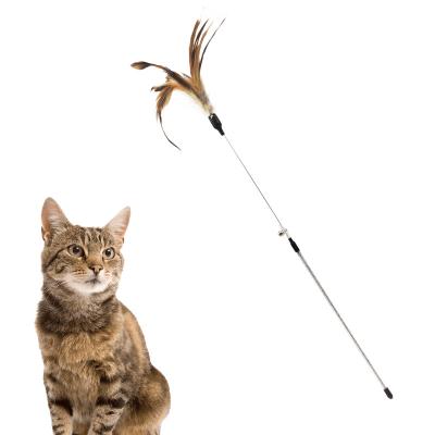 China Funny Exerciser Playing Interactive Cat Toys Plastic Material With Feather Fur for sale