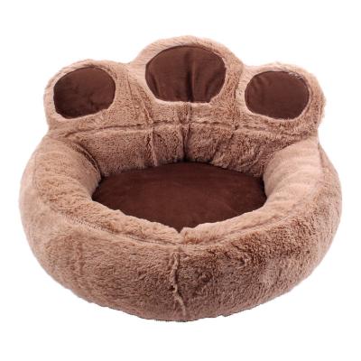 China Claw Shape Pet Den Bed Corduroy Material Gross Weight 24kg With Removable Cover for sale