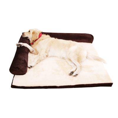 China Anti - Slip Extra Large Dog Beds High Density Sponge / Corduroy Plush Material for sale