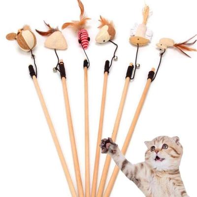 China Cute Wood Cat Teaser Toy Sisal Material Size Customized For Dog / Cat for sale