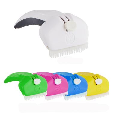 China Durable Pet Deshedding Comb Modern With Safety Cover / Convenient Eyelet for sale